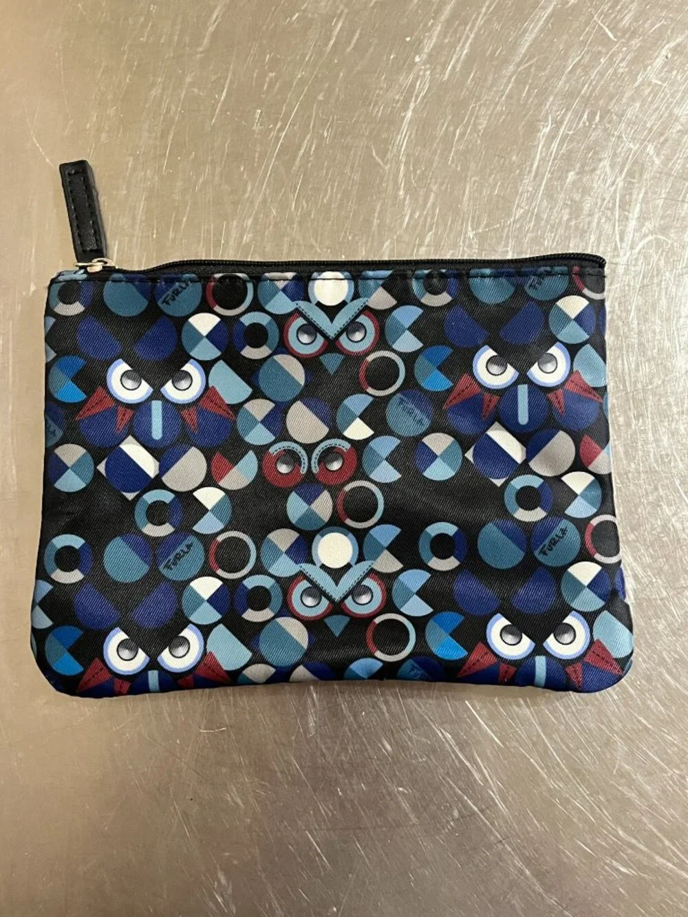 FURLA Blue Geometric Owl Travel Pouch by Eva Air